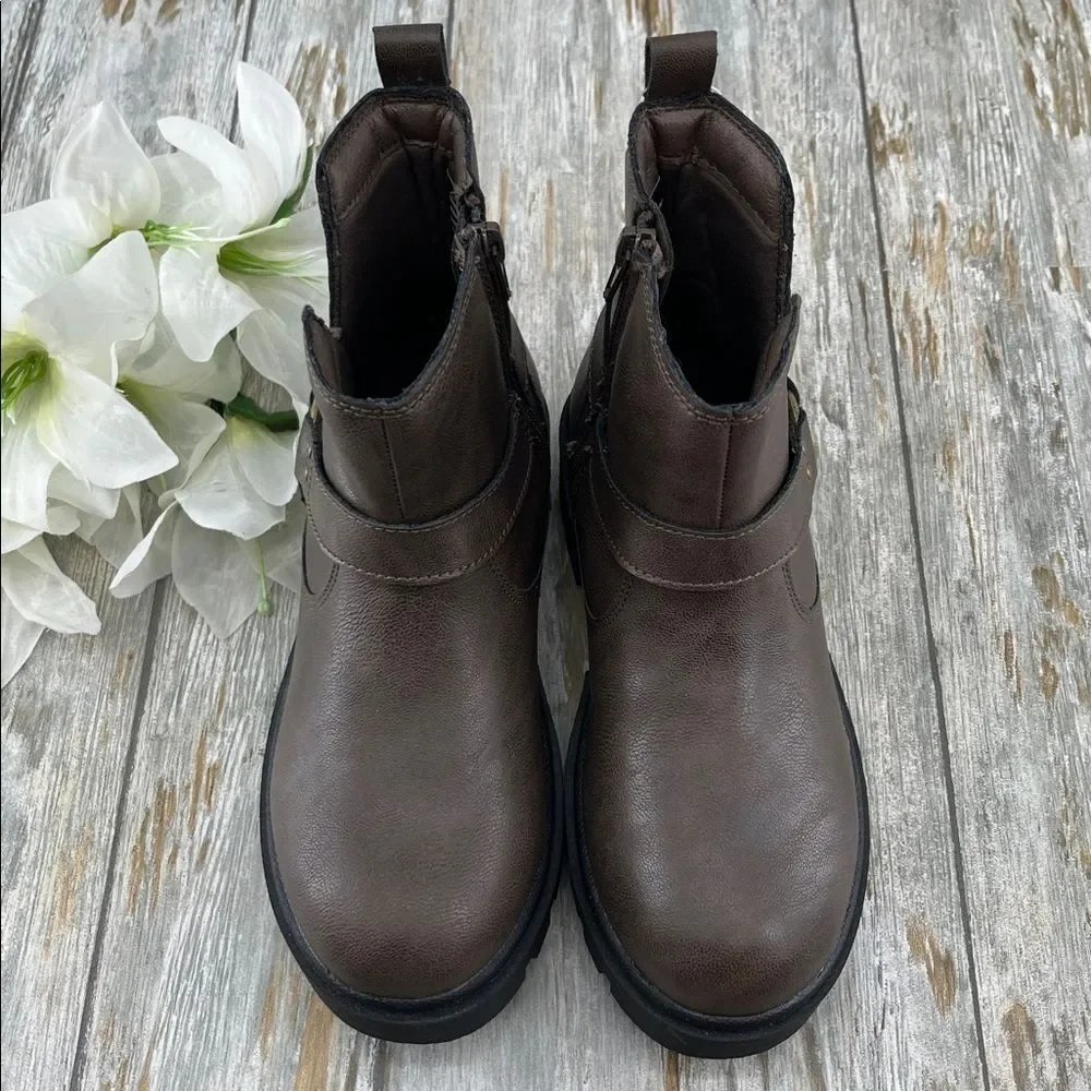 Justice Girls Moto Ankle Boots Shoes Size 3